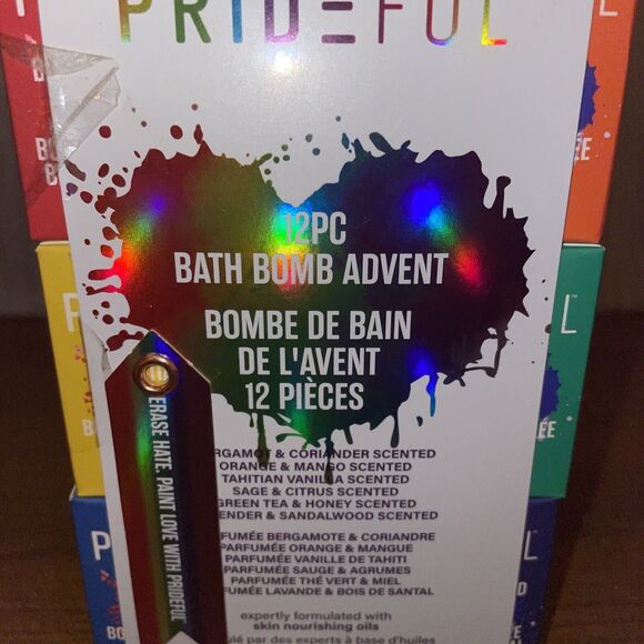 Prideful 12 Pack Bath Bombs Advent Set BATH BOMBS New Pride Theme Rainbow - Picture 2 of 13